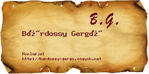 Bárdossy Gergő névjegykártya