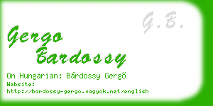 gergo bardossy business card
