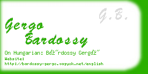 gergo bardossy business card